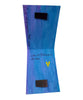 inside a magnetic bookmark showing textured blue and purple gradient, with artist's signature 'Lori McKinnon' and a painted heart