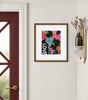 abstract floral print in a matted frame