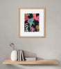 abstract floral print in a matted frame