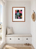 abstract floral print in a matted frame