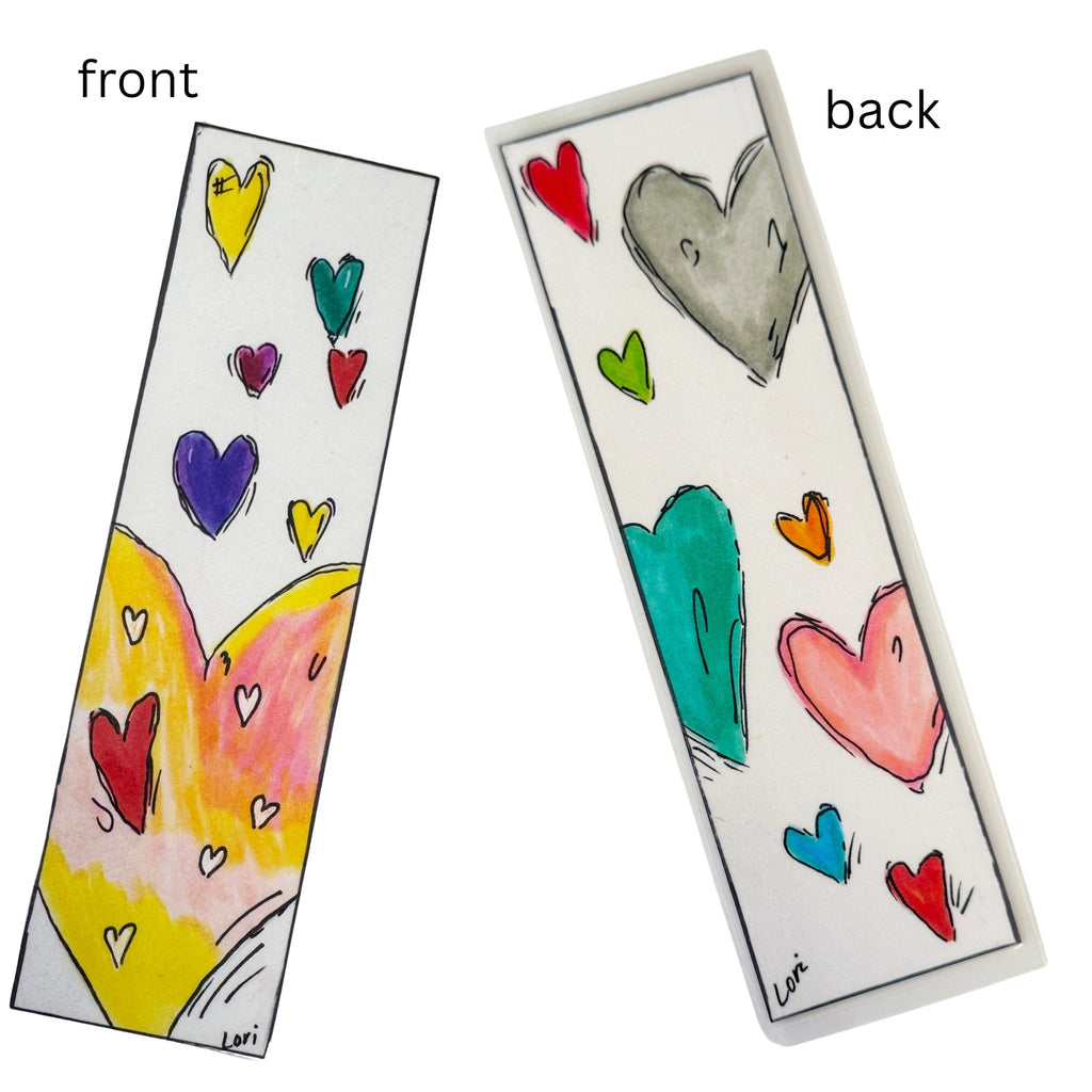 Colorful double  sided bookmark on a white background