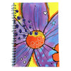Colorful notebook with a flower design on a white background