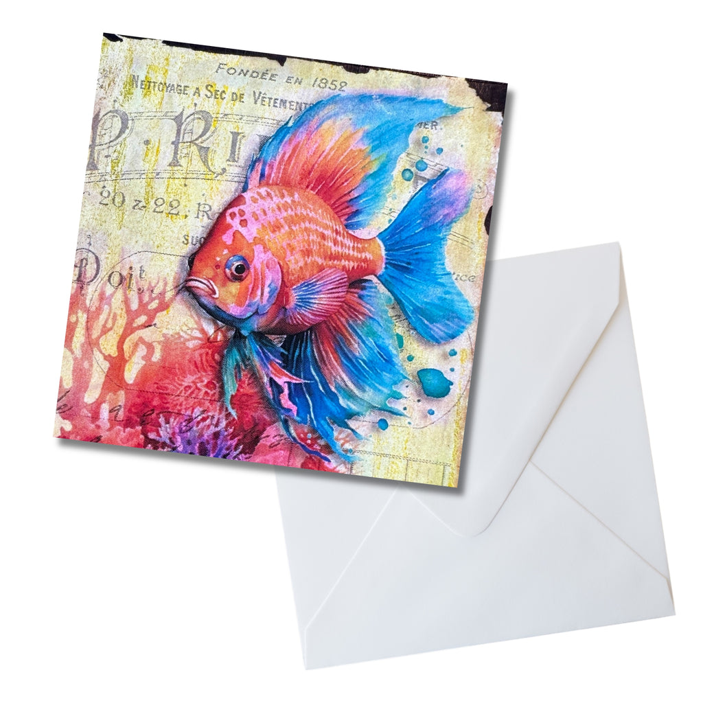 beta fish note cards with envelopes