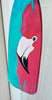 painted wood oar with colorful flamingo art
