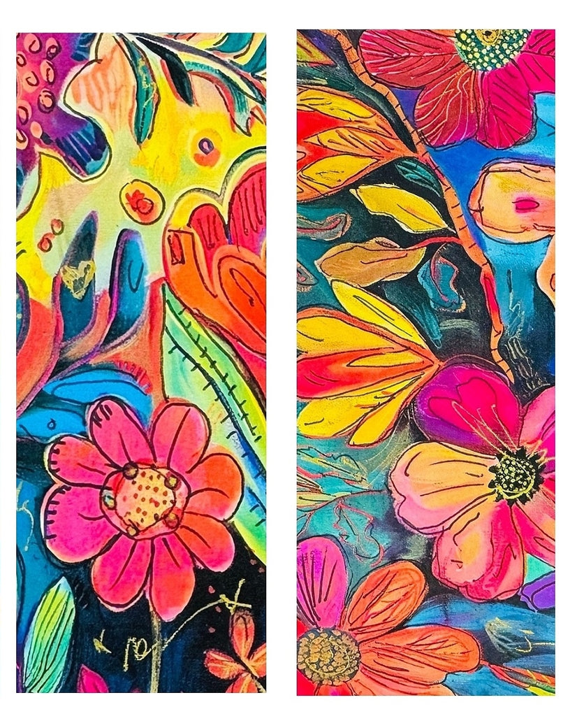 floral bookmarks with vivid color