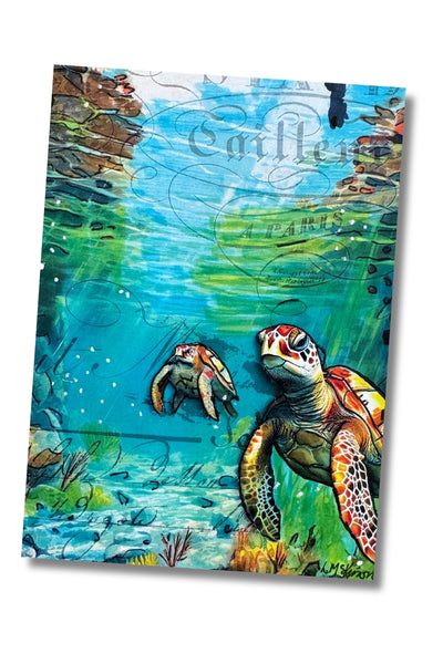 sea turtle greeting card that is blank inside