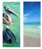 double sided pelican and beach bookmark