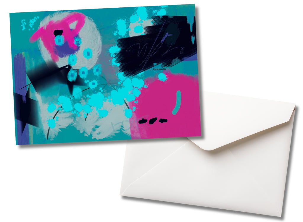 blank greeting card with abstract artwork