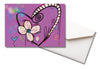 purple card with a heart and the word love and it is blank inside