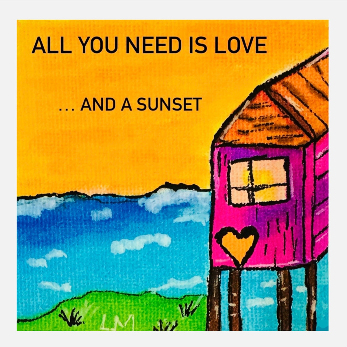 Art Print | 6x6 | Love and a Sunset – Lori McKinnon Art