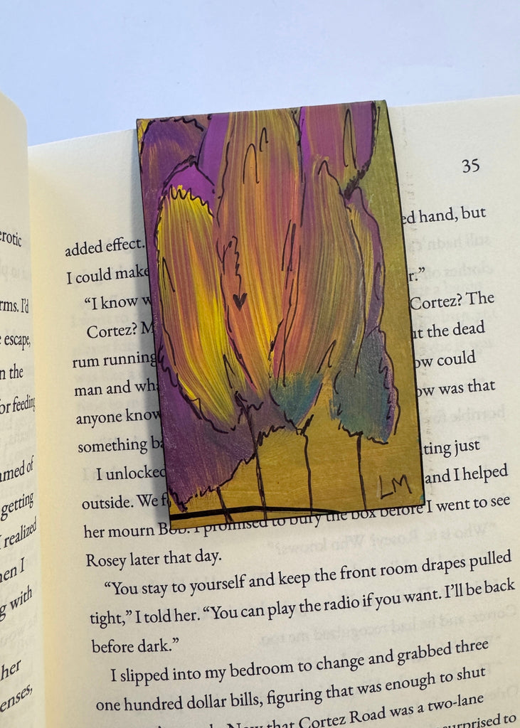 bookmark displayed on a book page
