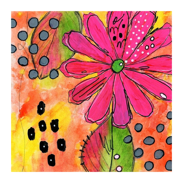 floral artwork on abstract background