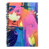 Colorful abstract notebook with floral design on a white background