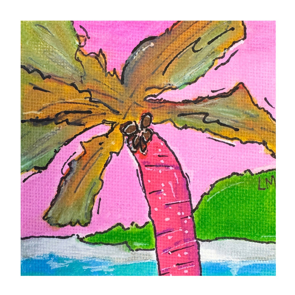 palm tree with pink background