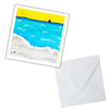 seascape artwork on 3x3 notecard with white envelope
