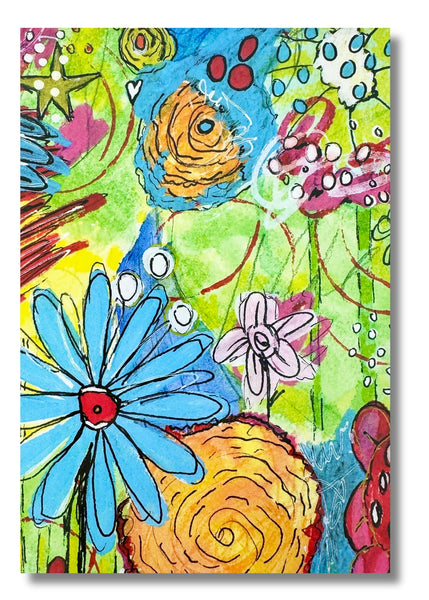 floral greeting card with envelope