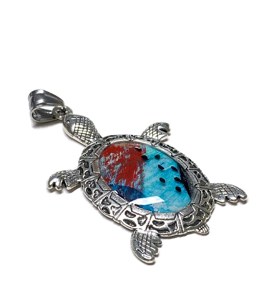 sea turtle jewelry hand painted