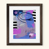 Framed abstract art print with colorful design on a white background