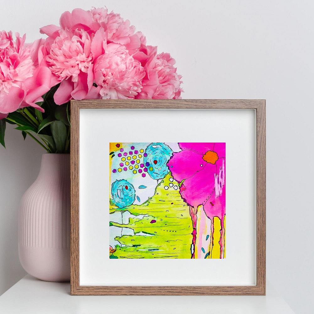 Colorful square art print in 3 sizes