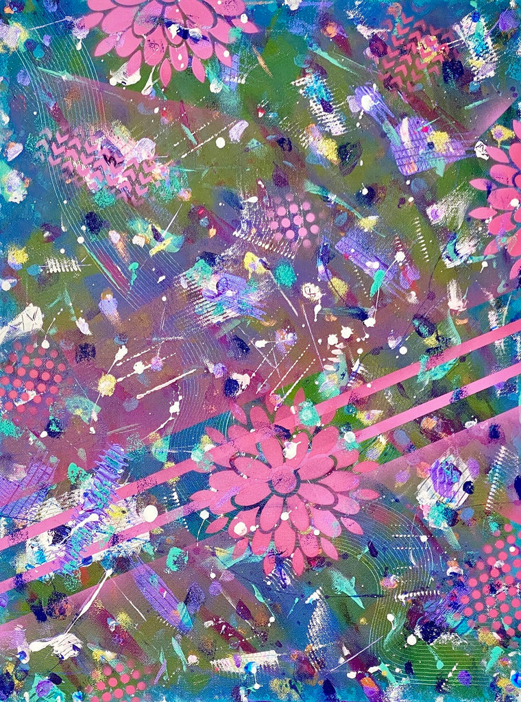 colorful floral abstract painting
