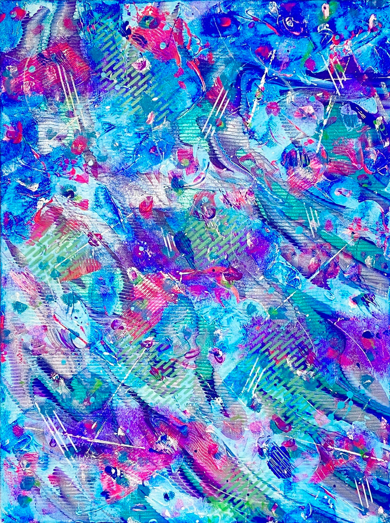 Original abstract art for sale by artist Lori McKinnon | Pizazz Studios. Canvas measures 18x24