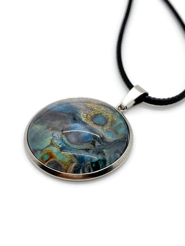 Artisan Painted Leather Cord Necklace