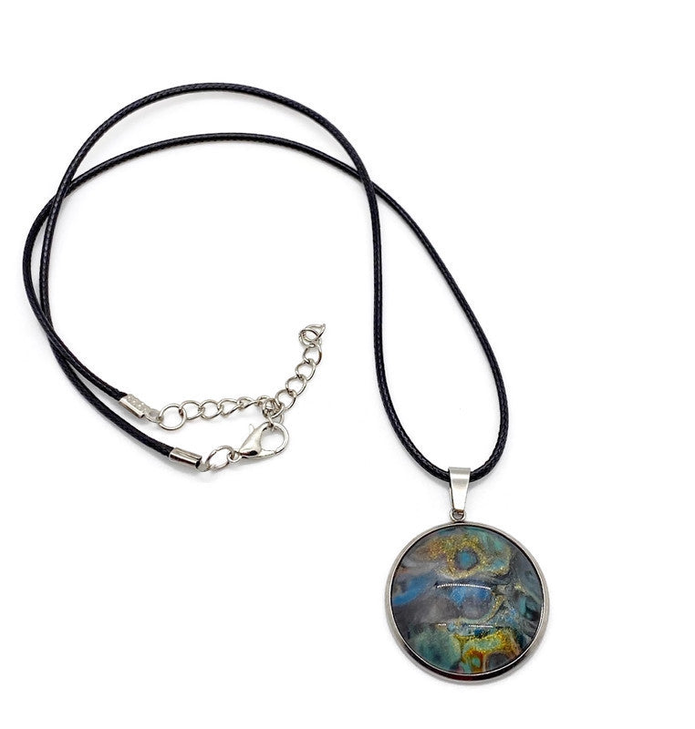 Artisan Painted Leather Cord Necklace
