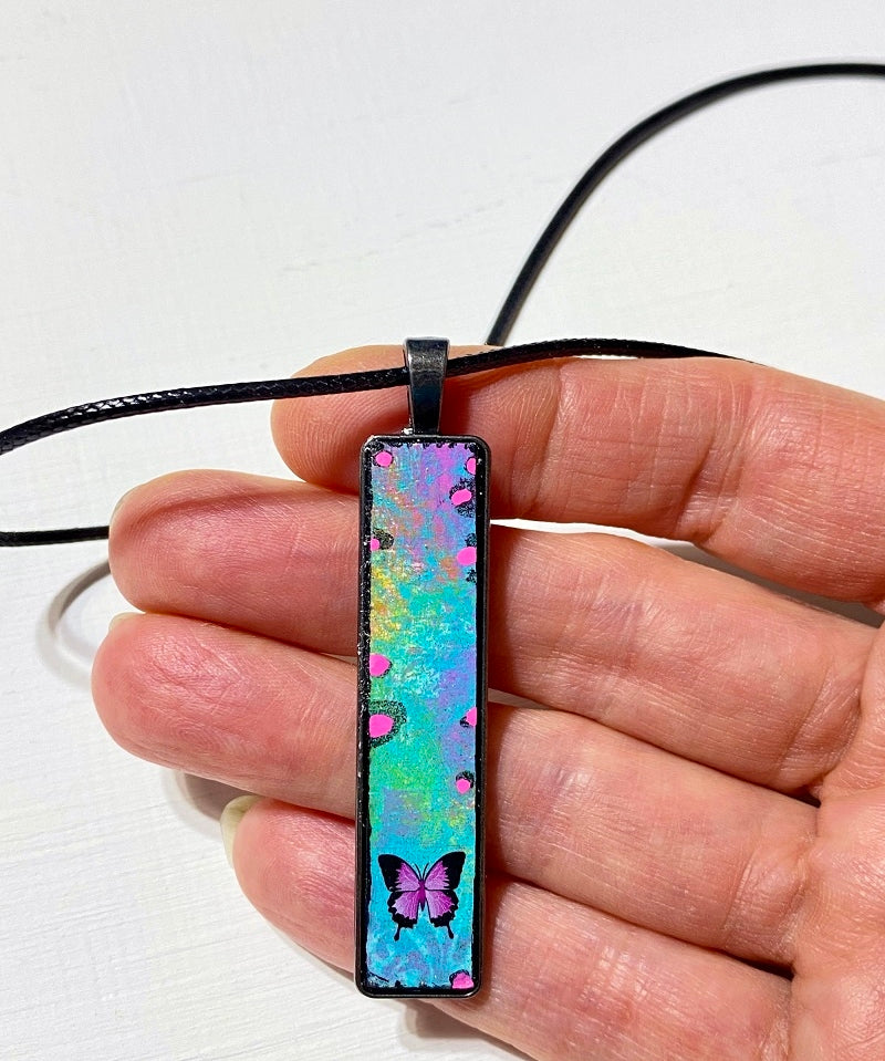 Abstract painting necklace