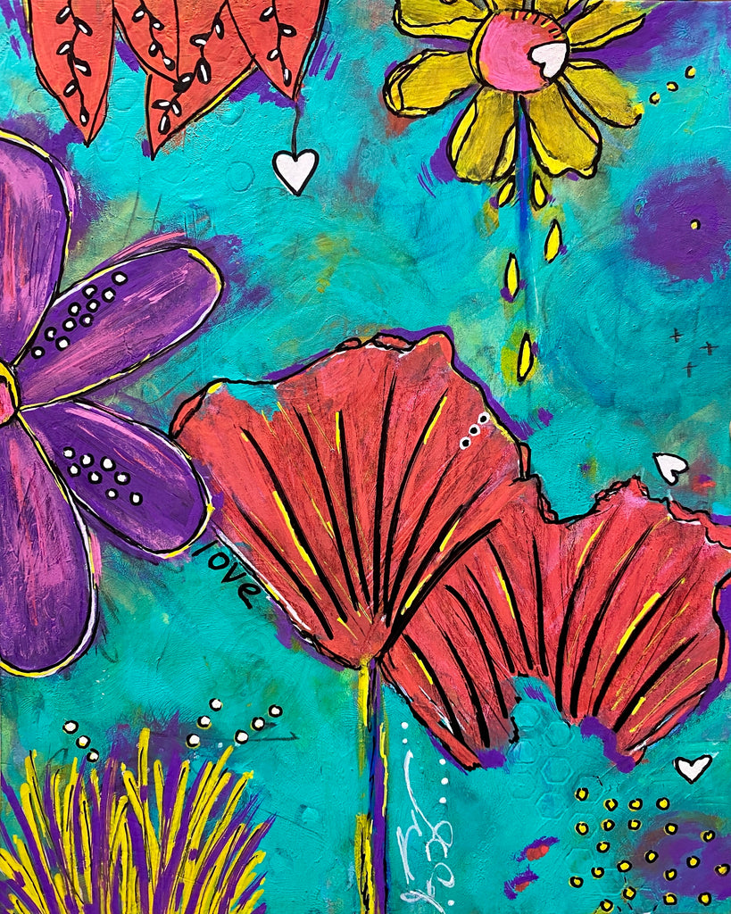 abstract floral wall art print