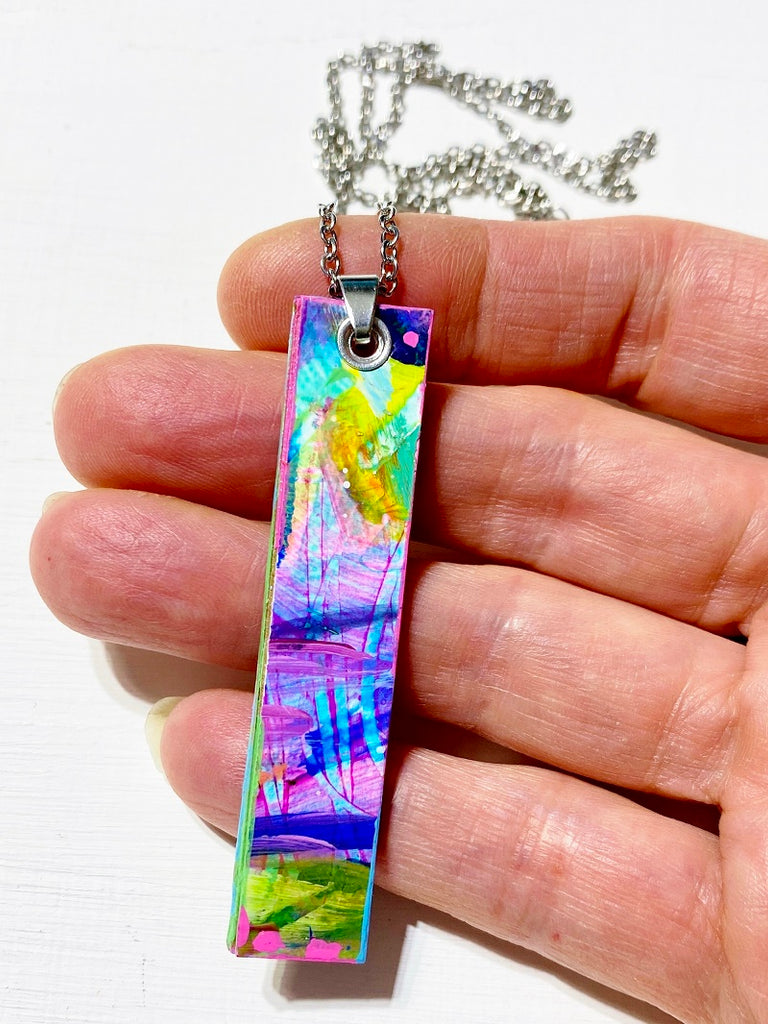Colorful abstract hand painted jewelry