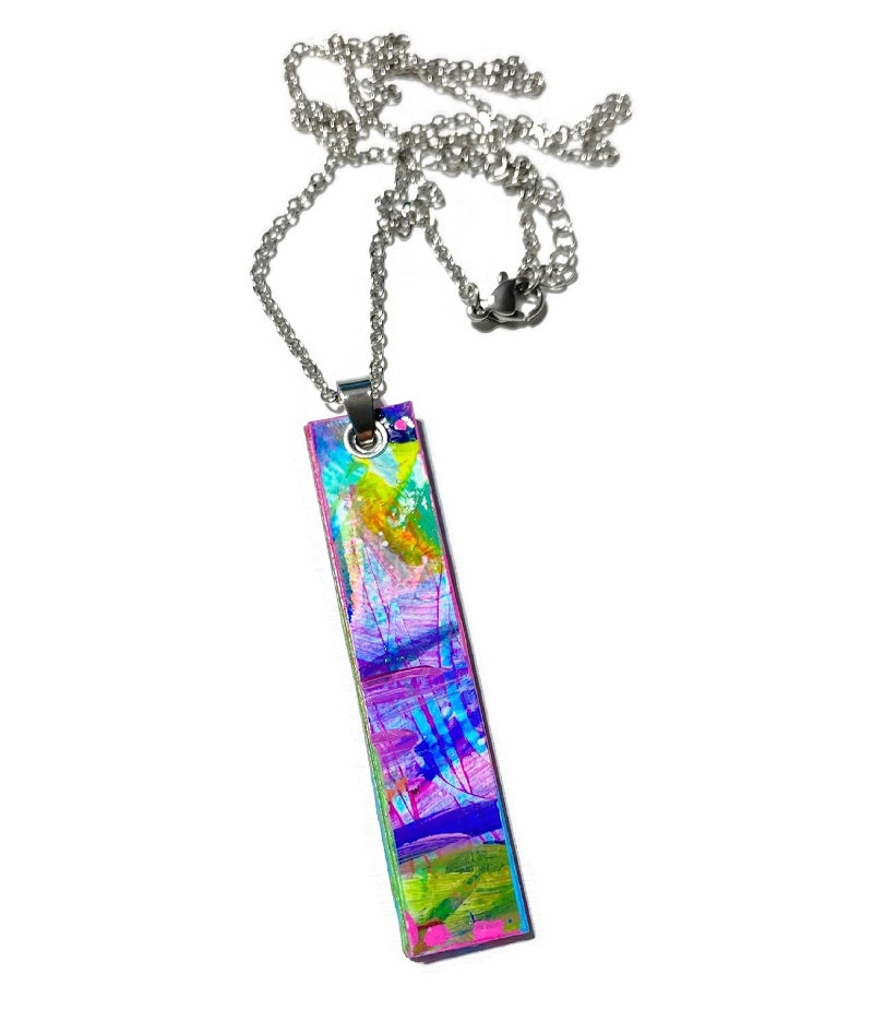Abstract painted necklace