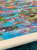 close up of colorful abstract painting
