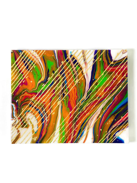 abstract painting on a white wall
