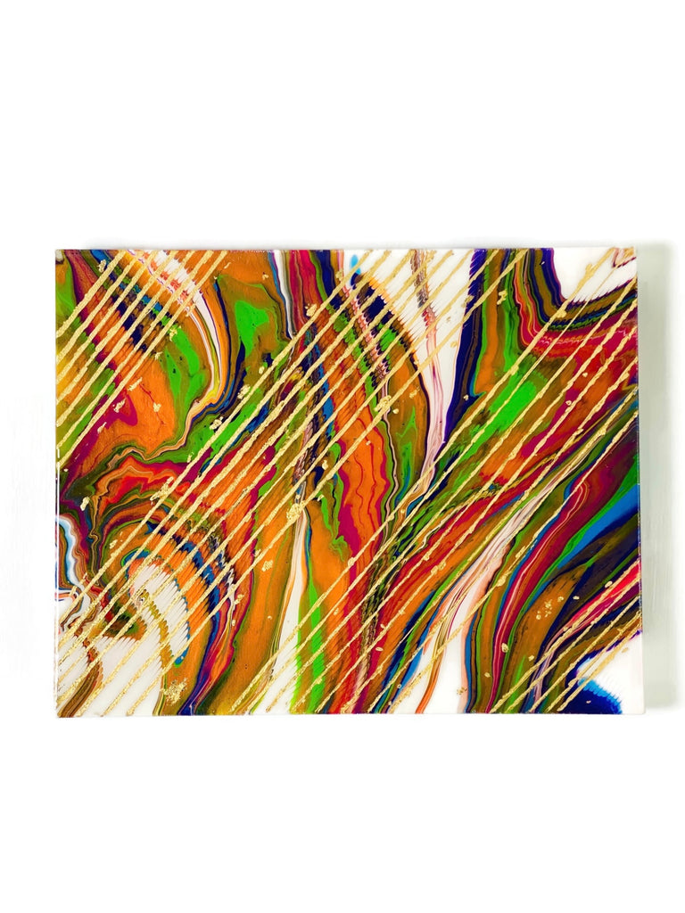 abstract painting on a white wall
