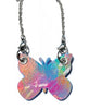 Hand painted abstract butterfly necklace