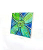 Blue and green flower painting