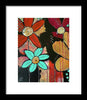 abstract floral painting in frame