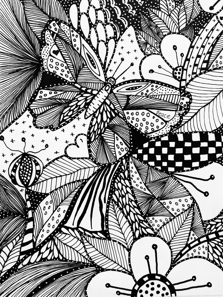 butterfly ink drawing