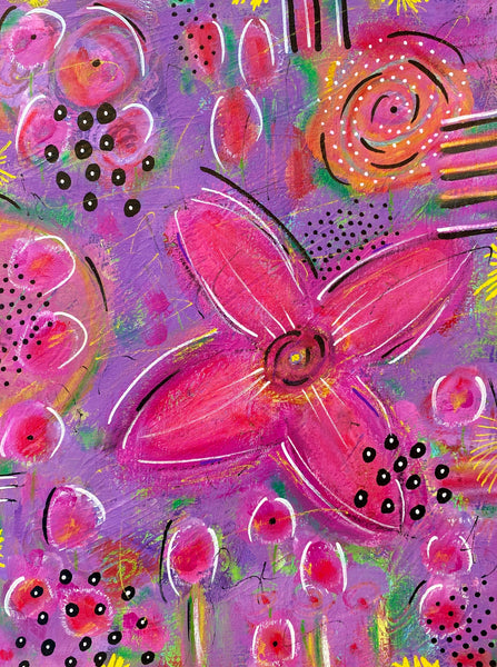hand painted abstract floral painting