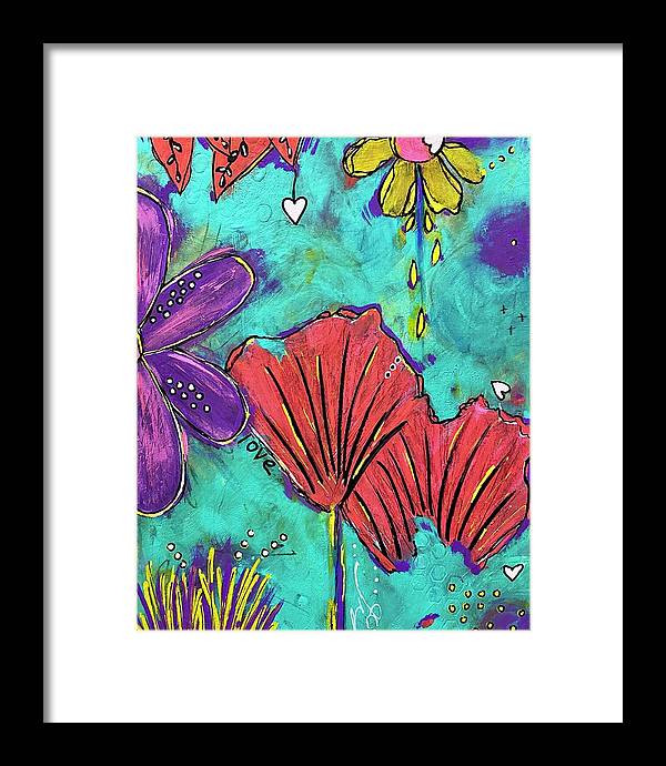 colorful flower wall art print