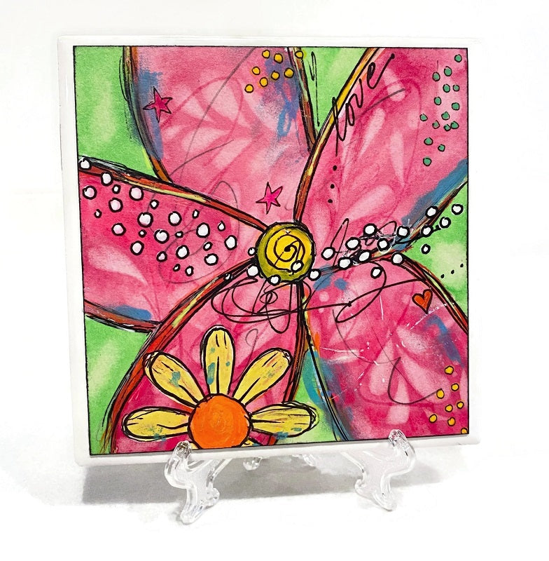 original abstract flower painting