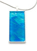 Metallic Artisan Painted Necklace Blue Aqua