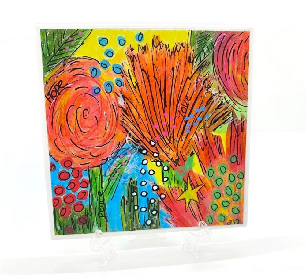 small abstract floral painting
