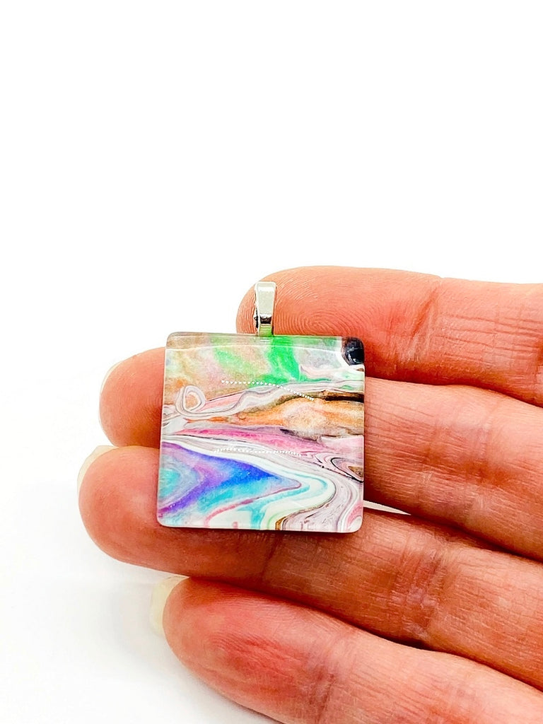Painted Glass Pendant