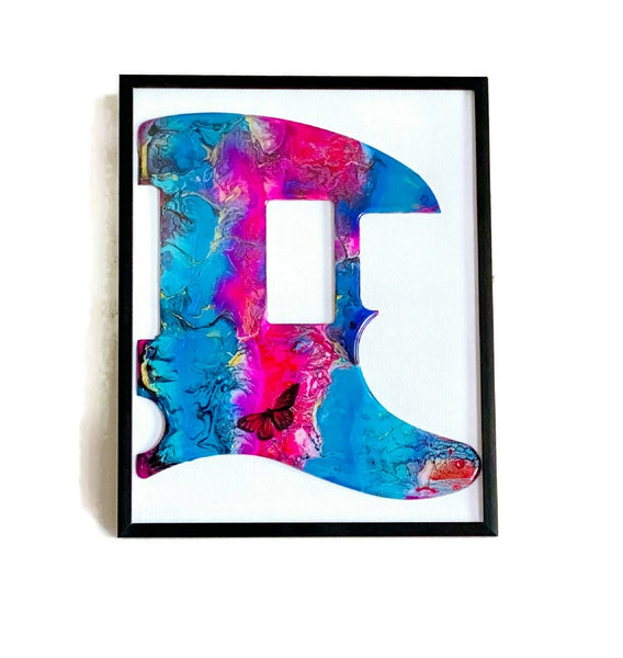 painted pickguard in black frame