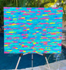 Bliss is a large 24x30 inch abstract painting on canvas. This original artwork was done in acrylics by Lori from Pizazz Studios. Colorful texture that will surely brighten up any space. Signed on the back so it may hang in any direction