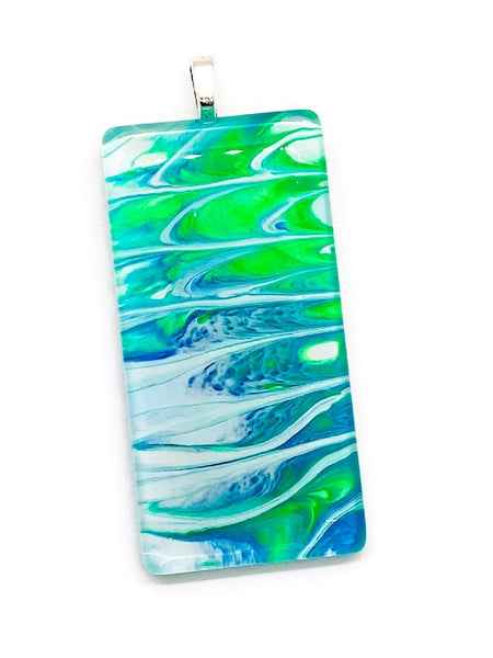 painted rectangle pendant